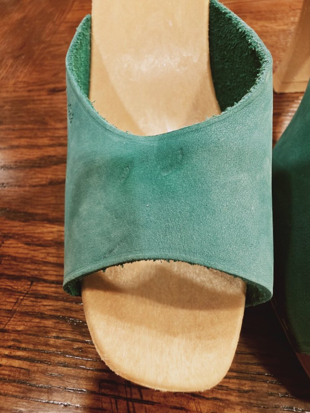 Vintage Y2K Candie’s Original Slides Teal Suede Mules Size 9 Barbiecore - Picture 15 of 15